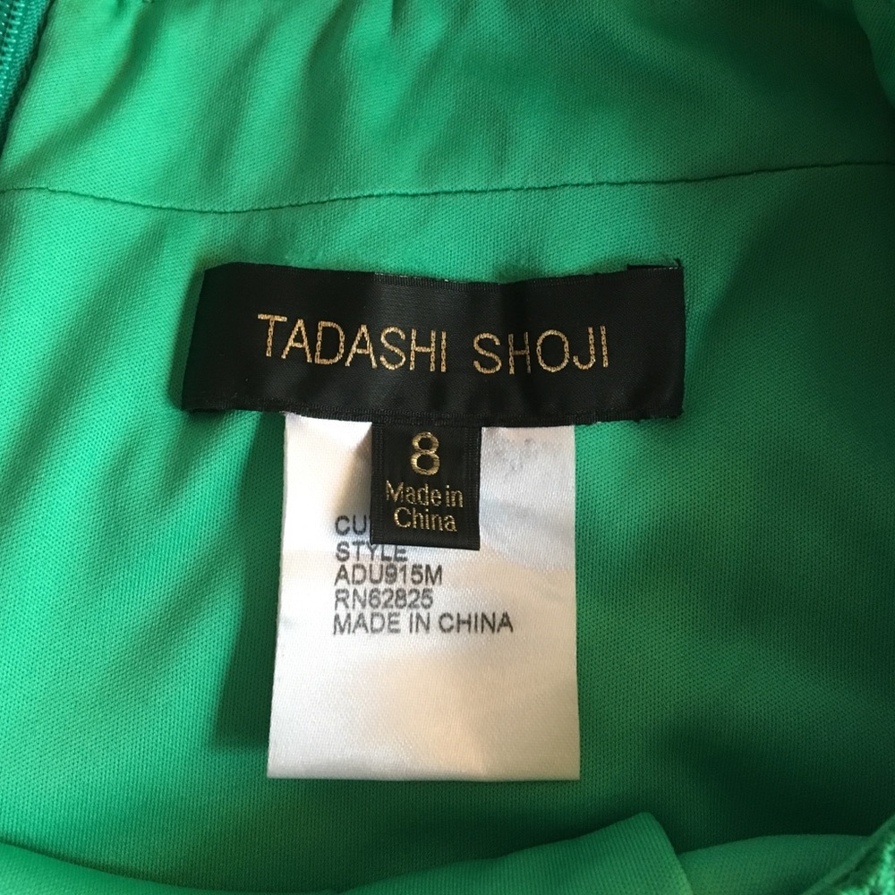 Tadashi Shoji Embroidered Green Dress - SZ 8 - Picture 4 of 4